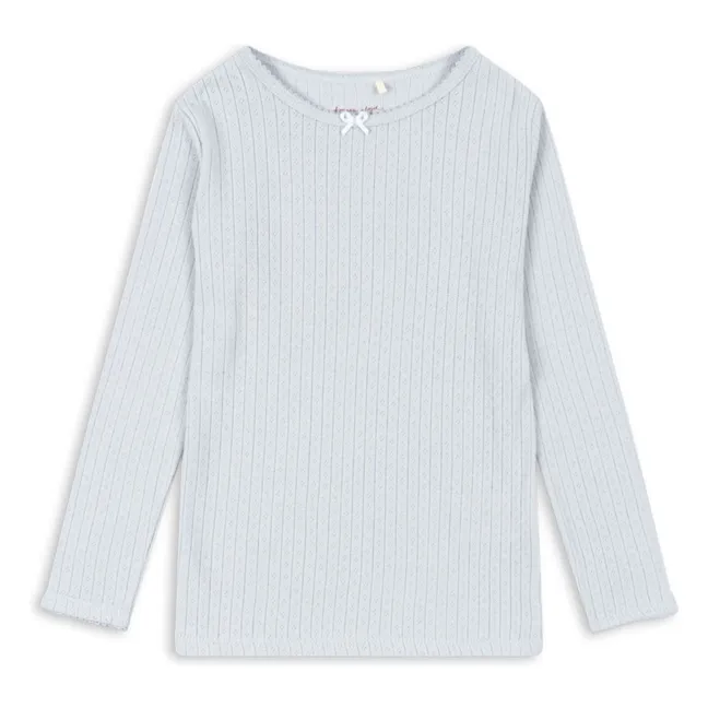 Minnie Pointelle organic cotton T-shirt | Pale blue