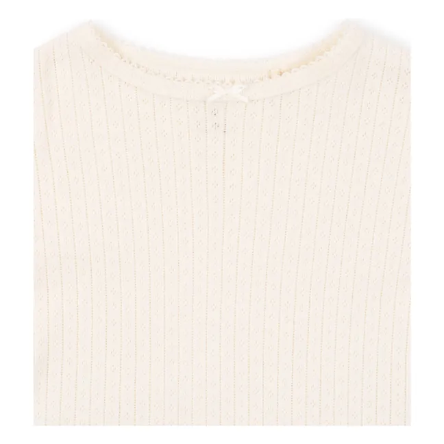 Camiseta Minnie Pointelle de algodón orgánico | Crudo