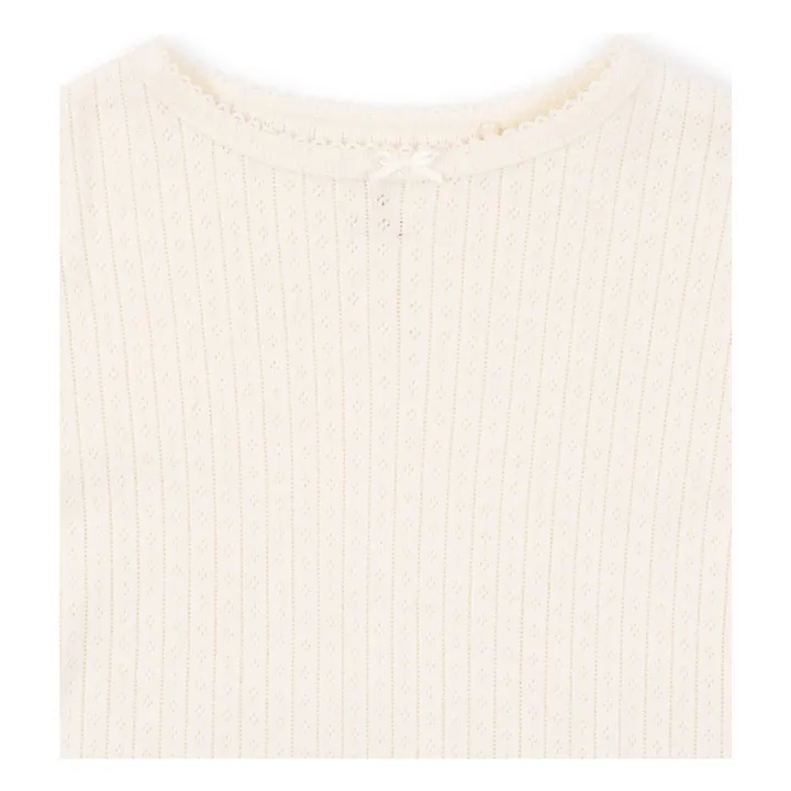 T-shirt Minnie Pointelle Coton Bio | Ecru- Image produit n°2