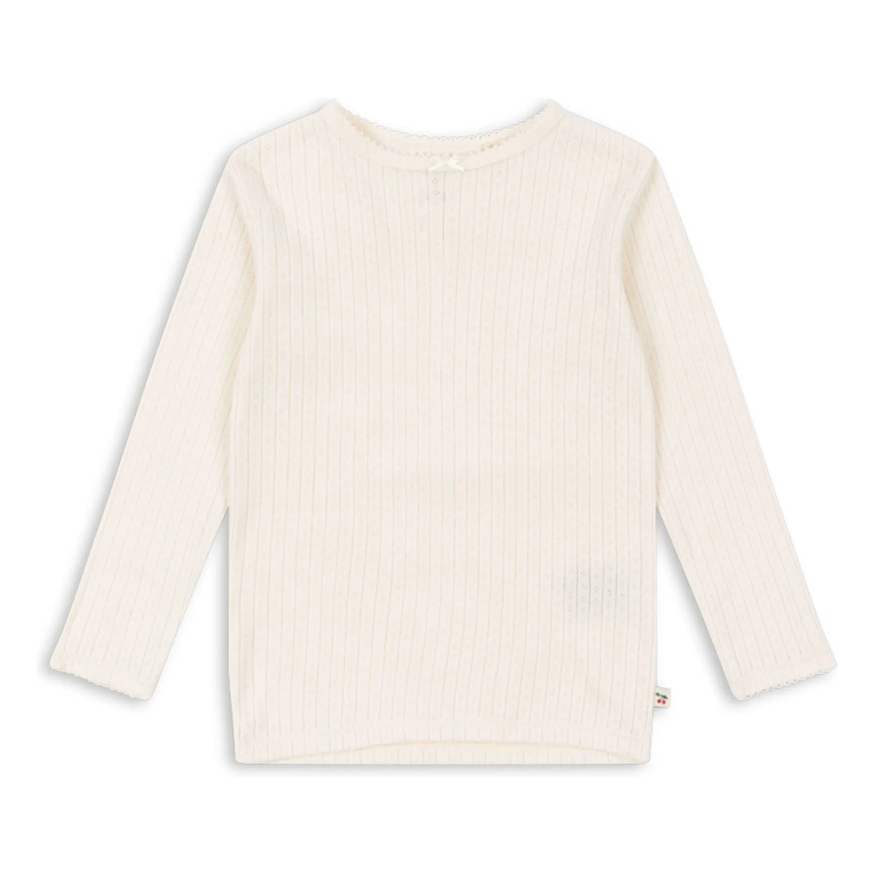 Konges Sløjd Ecru Minnie Pointelle Organic Cotton T-Shirt