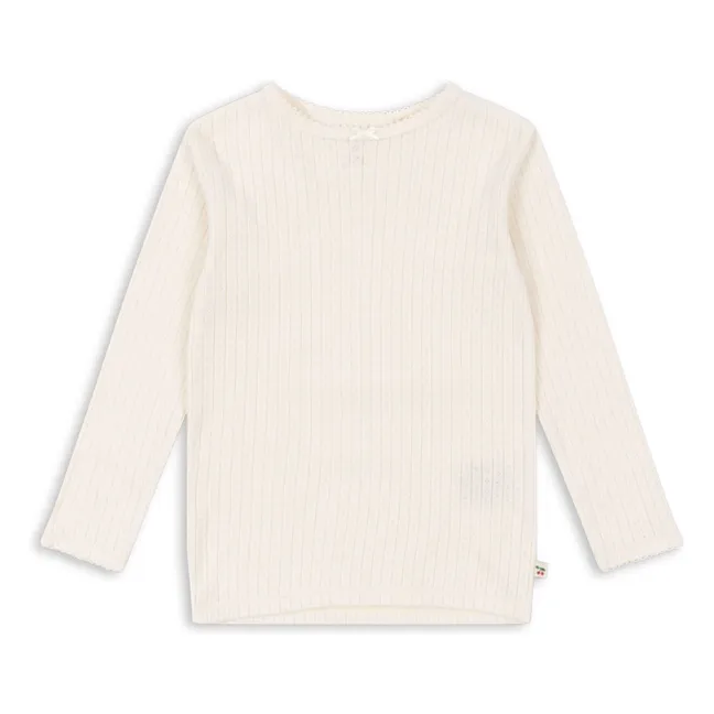 Minnie Pointelle organic cotton T-shirt | Ecru