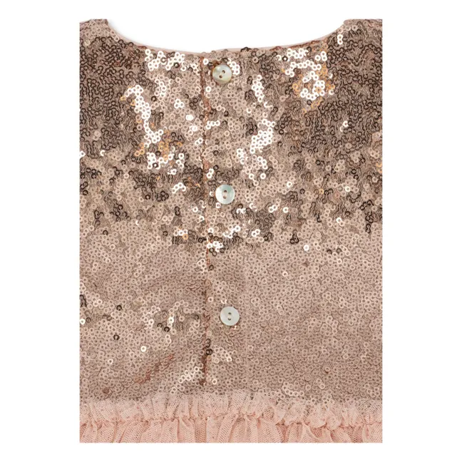 Robe Sequins Mei Tulle  | Rose pâle