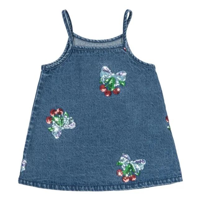 Robe en Jean Sequins Magot Coton Bio | Bleu