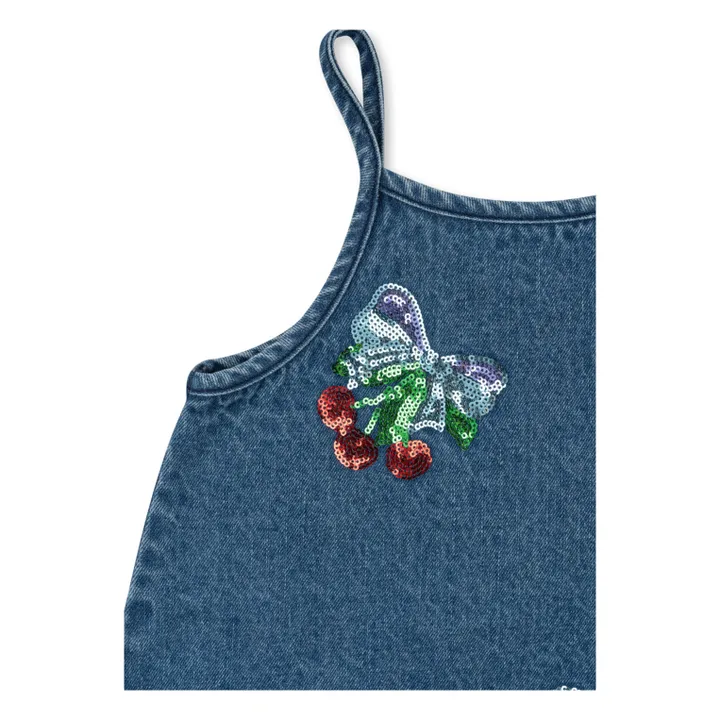 Robe en Jean Sequins Magot Coton Bio | Bleu- Image produit n°4