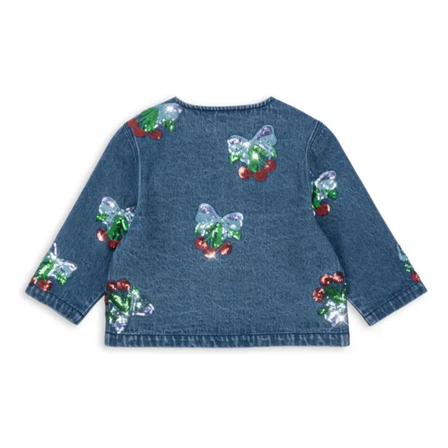 Veste en Jean Sequins Magot Coton Bio | Bleu