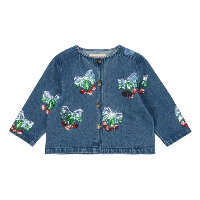 Veste en Jean Sequins Magot Coton Bio | Bleu