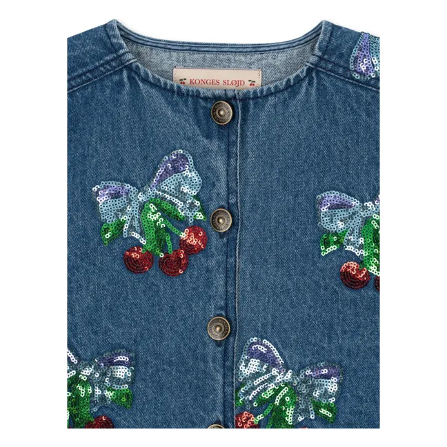 Veste en Jean Sequins Magot Coton Bio | Bleu