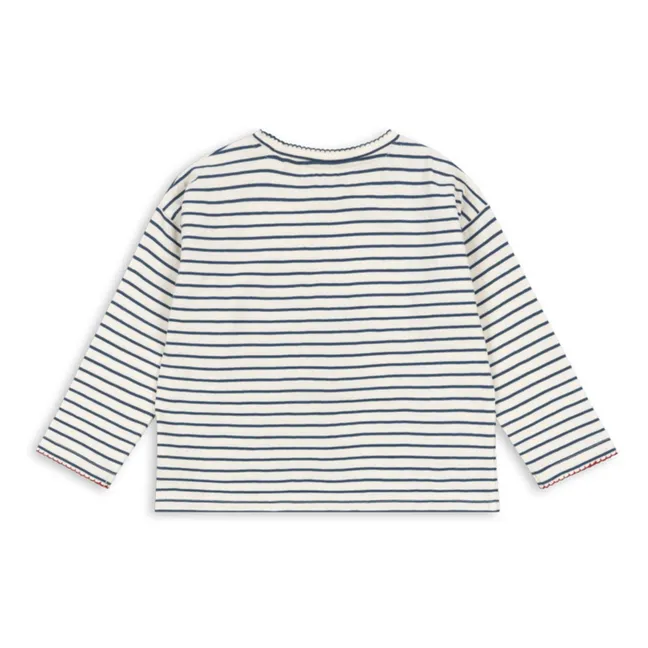 T-shirt Lin Rayé Coton Bio | Ecru