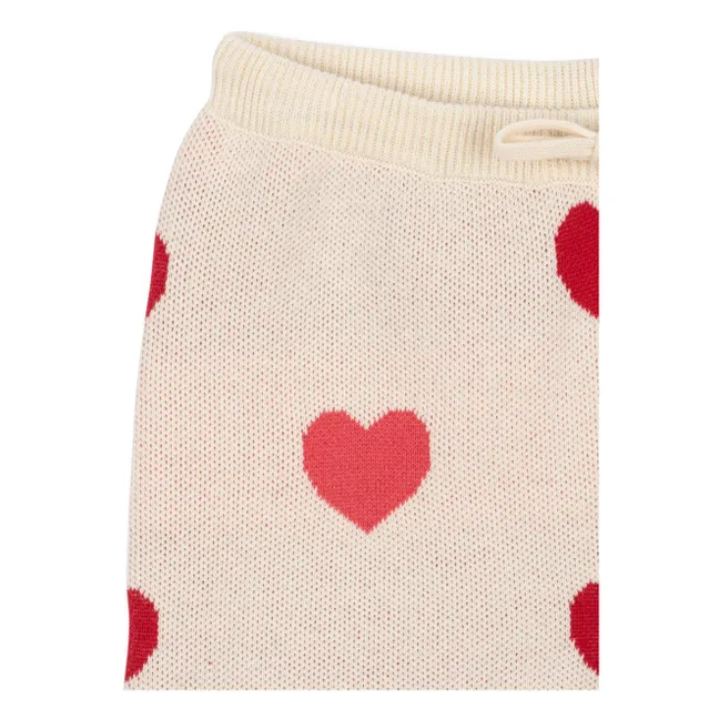 Jogger Lapis Coeurs Maille Coton Bio | Ecru