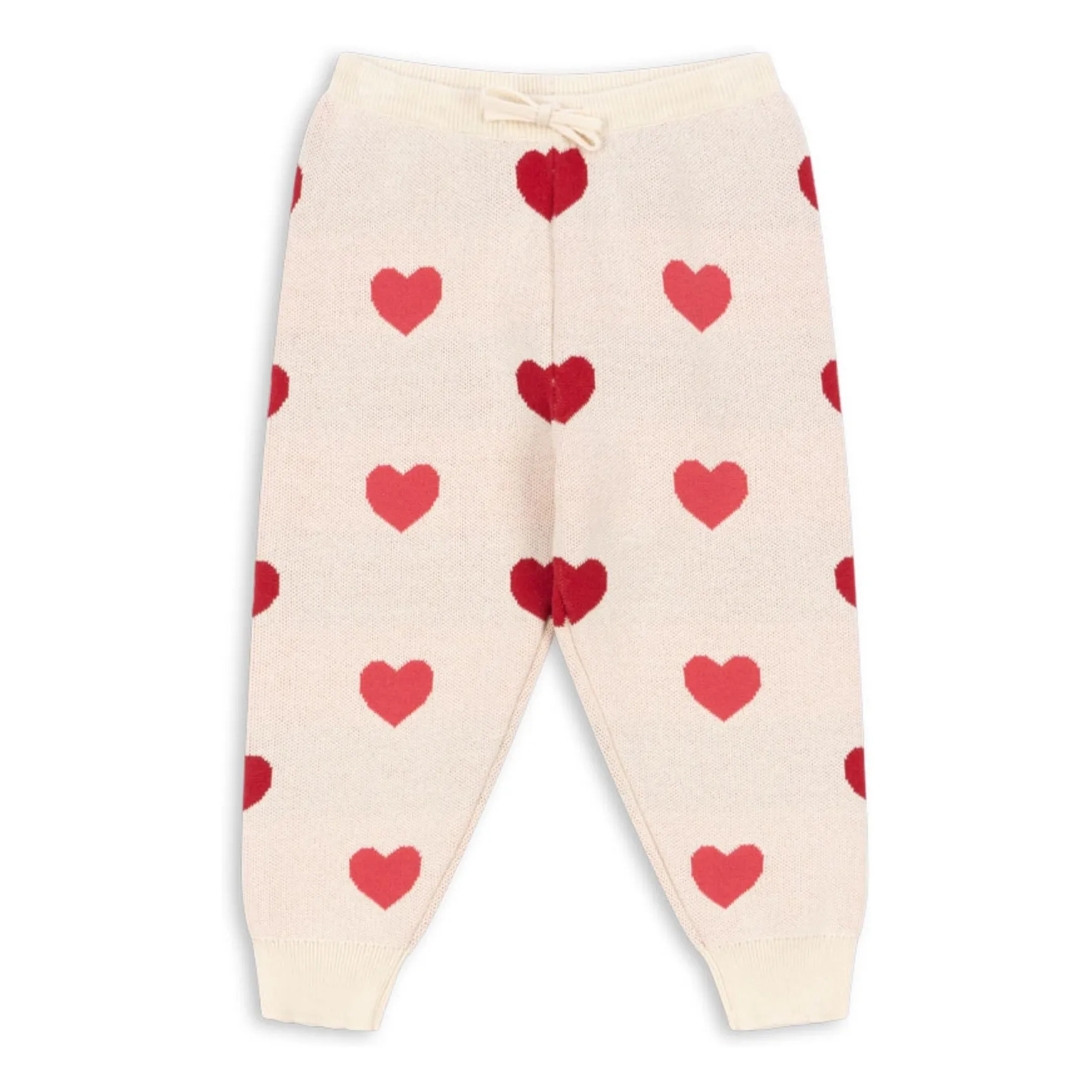 Konges Sløjd Ecru Lapis Hearts Organic Cotton Knit Jogger