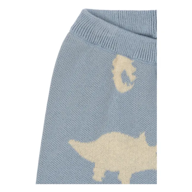 Jogger Lapis Dinosaures Maille Coton Bio | Bleu gris