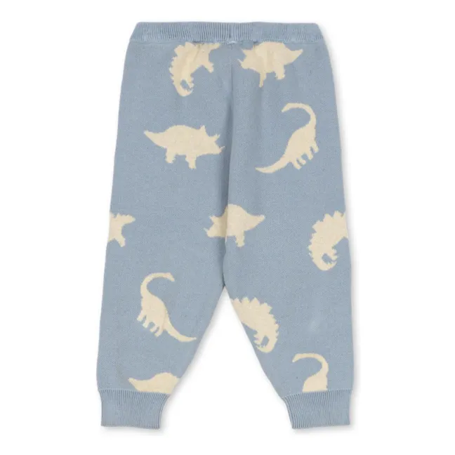 Jogger Lapis Dinosaures Maille Coton Bio | Bleu gris