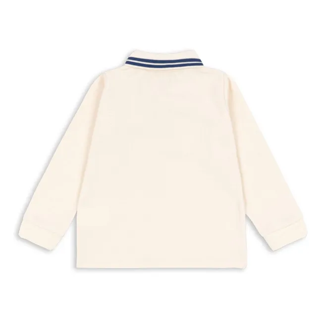 Florian Striped Collar Polo Organic Cotton | Ecru