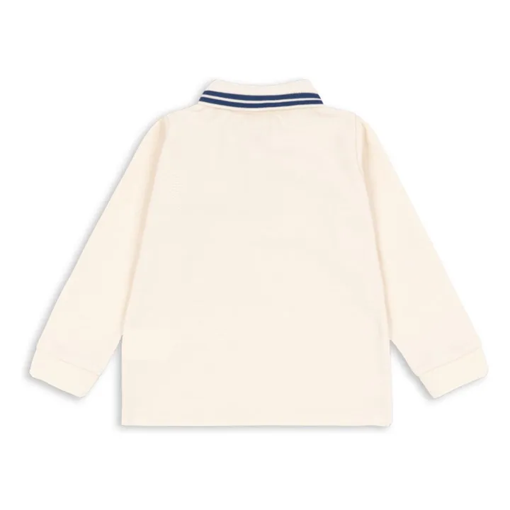 Polo Col Rayé Florian Coton Bio | Ecru- Image produit n°1