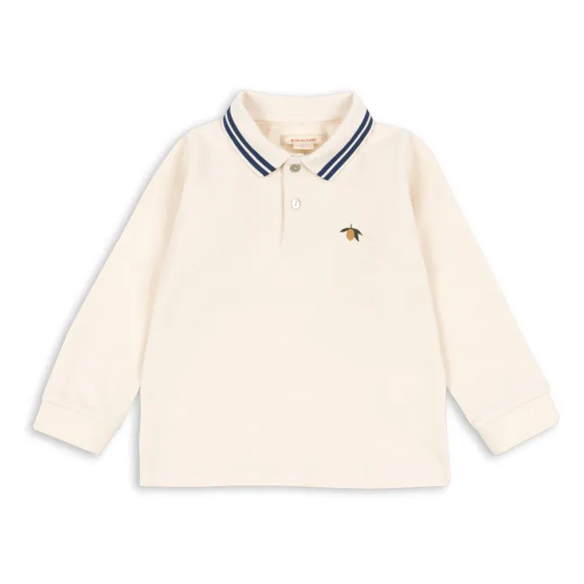 Florian Striped Collar Polo Organic Cotton | Ecru
