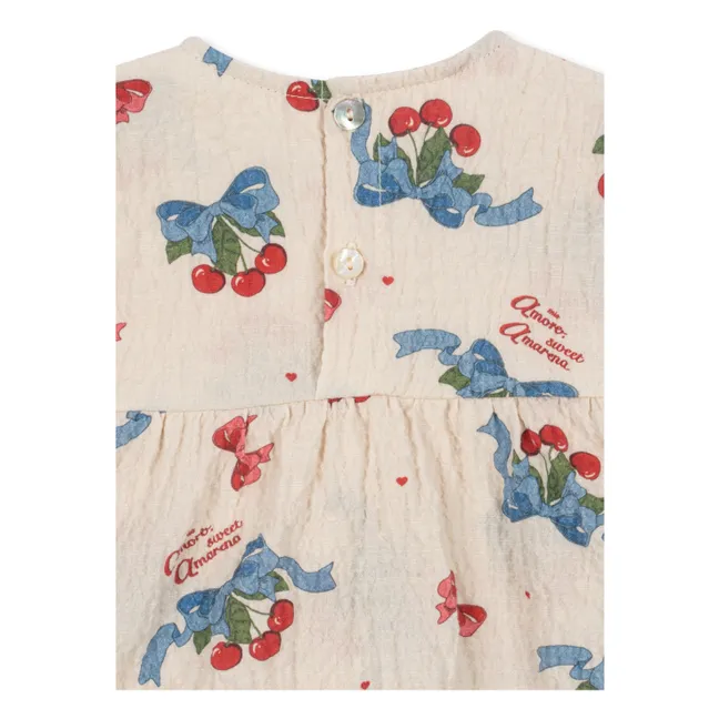 Barboteuse Elin Nœuds Coton Bio | Beige