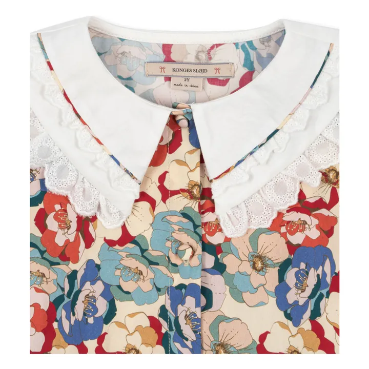 Blouse Fleurie Coton Bio | Beige- Image produit n°3