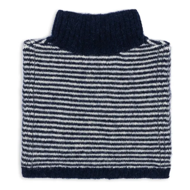 Plastron Berle Rayé Laine | Bleu