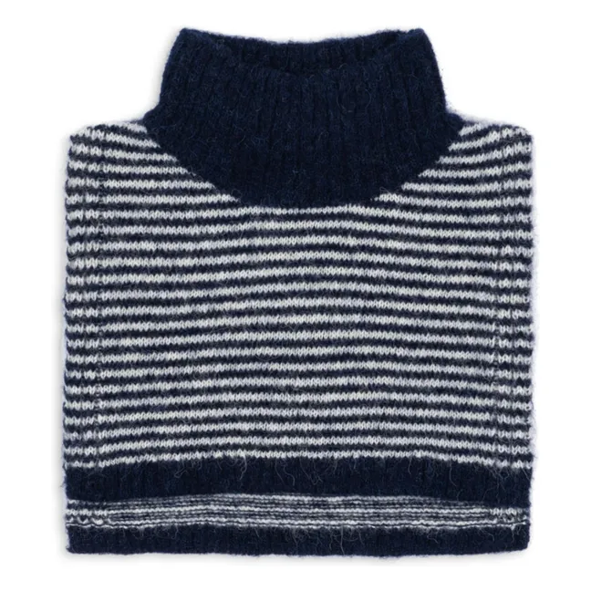 Plastron Berle Rayé Laine | Bleu