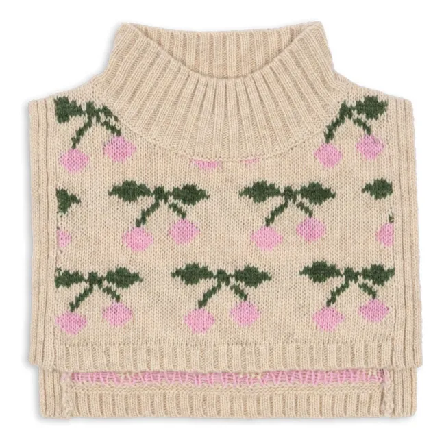 Plastron Belou Cerises Laine | Beige