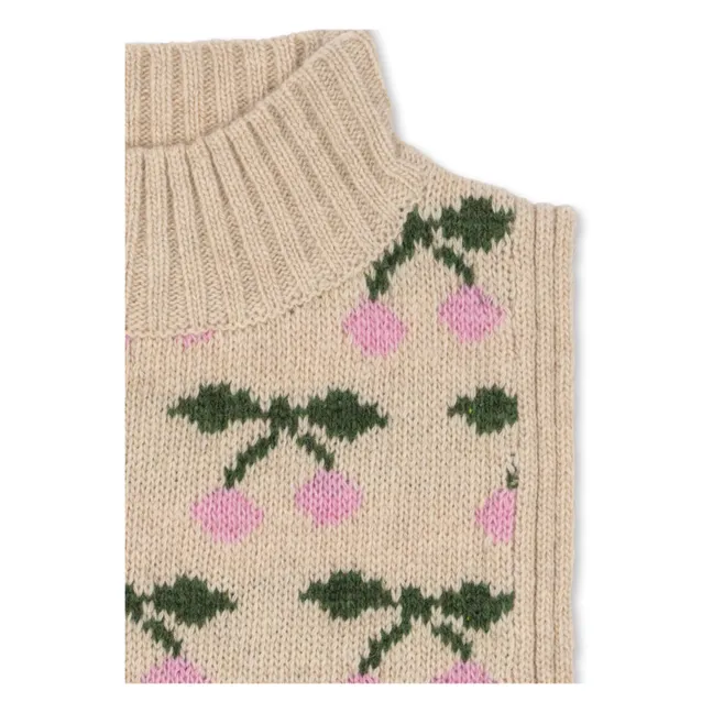 Plastron Belou Cerises Laine | Beige