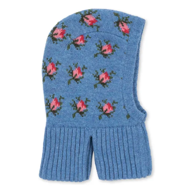 Balaclava Belou Fleurs Laine | Bleu