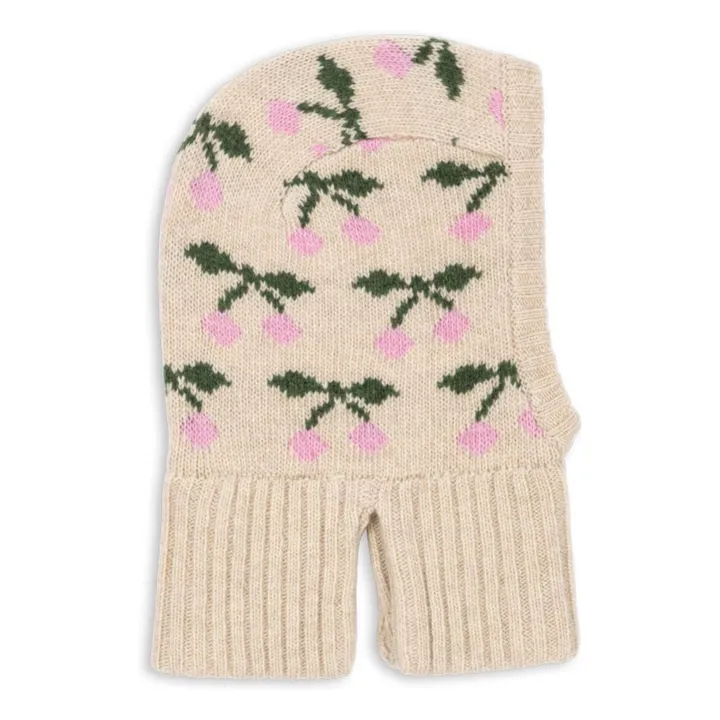 Balaclava Belou Cerises Laine | Beige- Image produit n°0