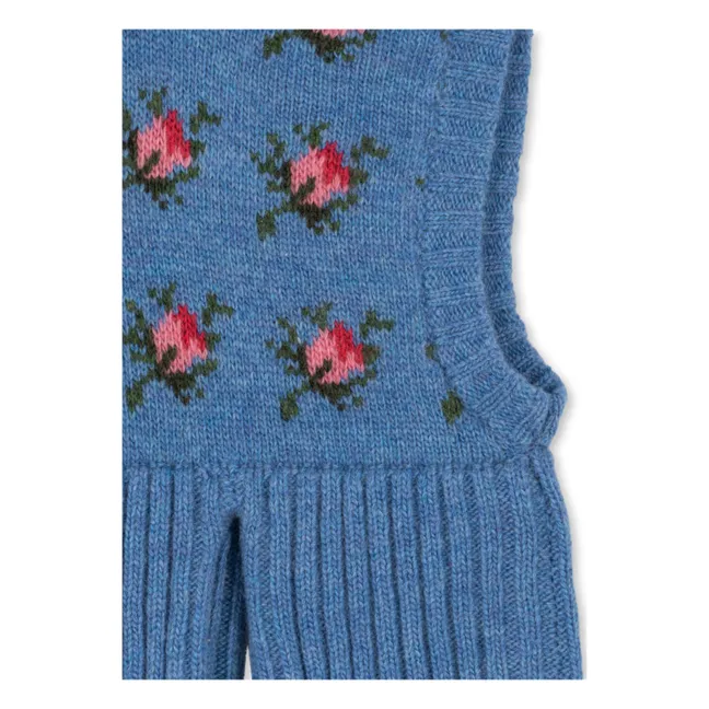Balaclava Belou Fleurs Laine | Bleu