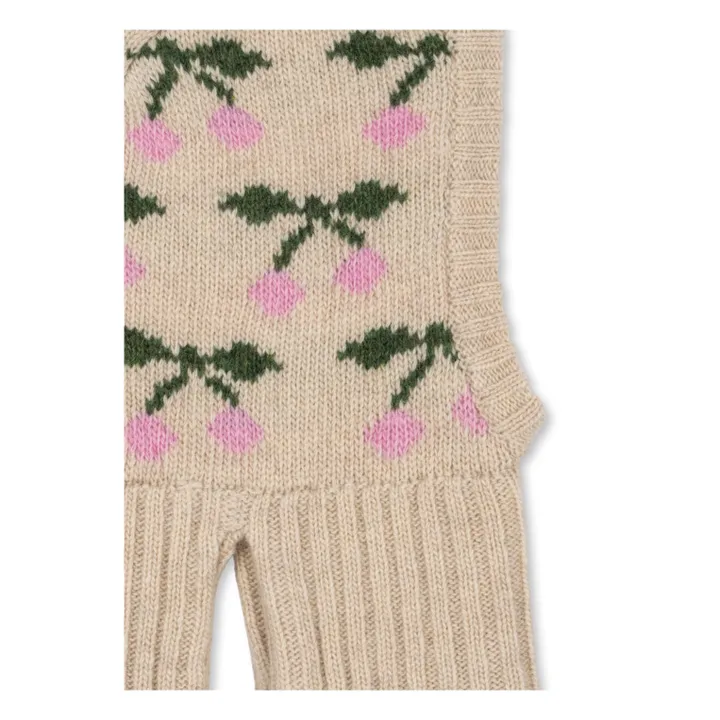 Balaclava Belou Cerises Laine | Beige- Image produit n°1
