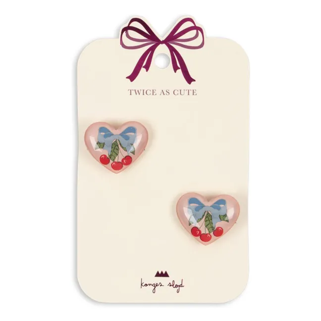 Lot 2 Barrettes Cœurs | Rose