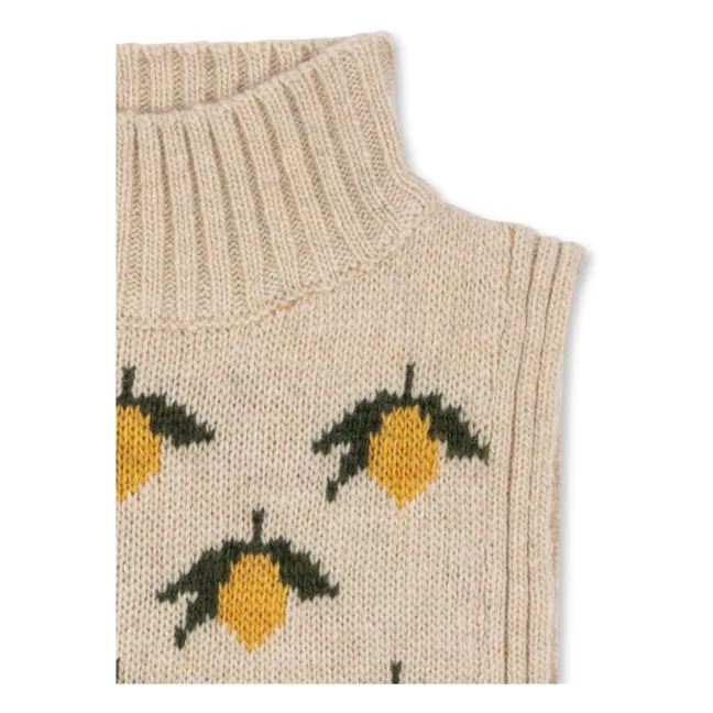 Plastron Belou Citrons Laine | Beige
