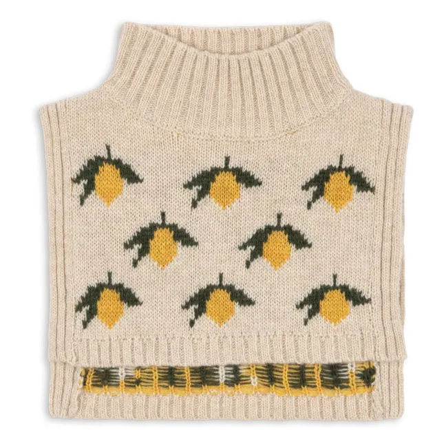 Plastron Belou Citrons Laine | Beige