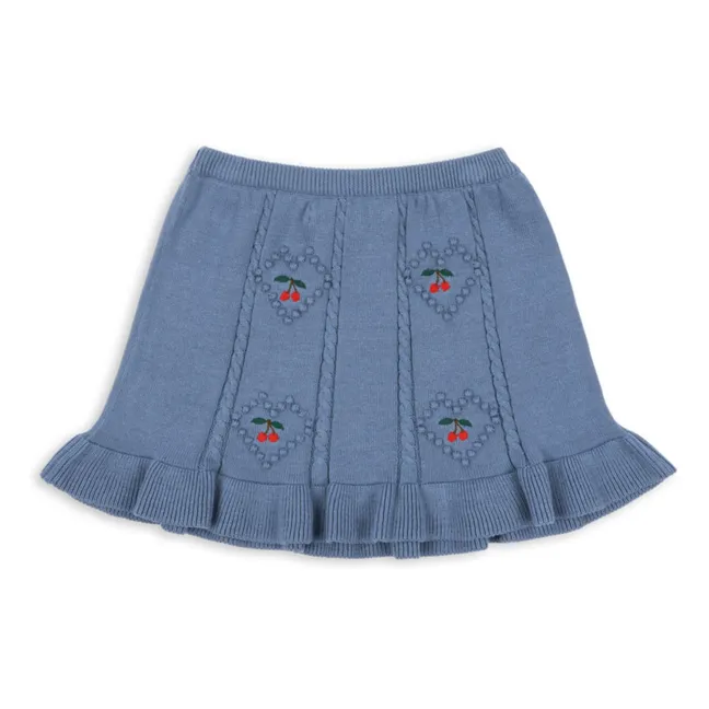 Jupe Soleil Maille Coton Bio | Bleu