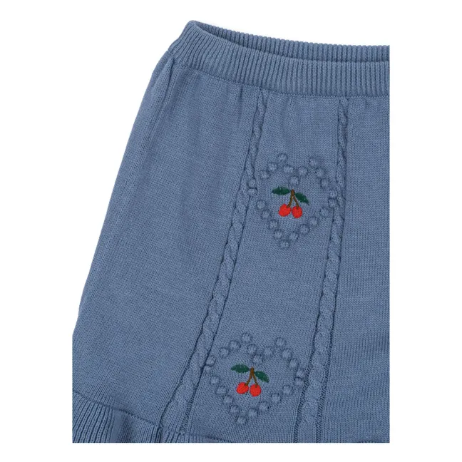 Jupe Soleil Maille Coton Bio | Bleu