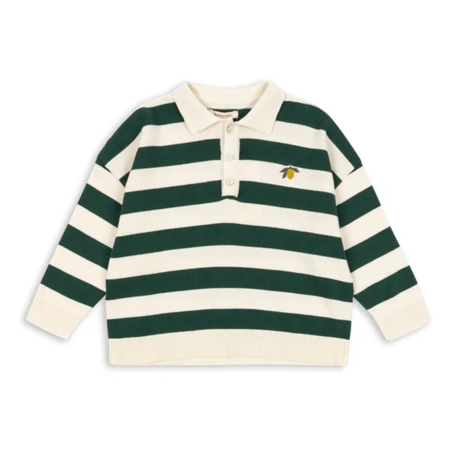 Manis striped polo shirt | Ecru