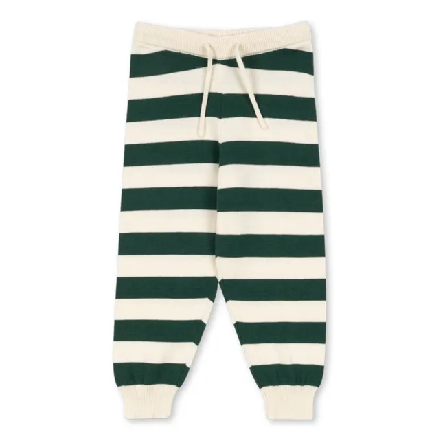 Pantalón de punto de algodón orgánico de rayas anchas Manis | Crudo