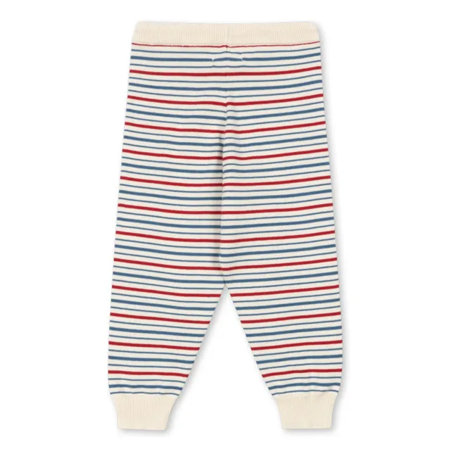 Pantalon Manis Rayé Maille Coton Bio | Ecru