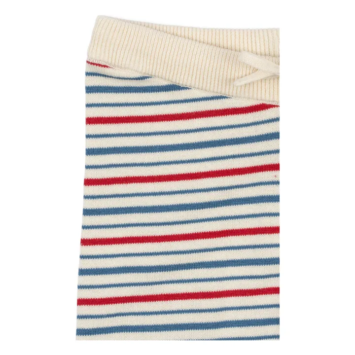 Pantalones de punto de algodón orgánico a rayas Manis | Crudo- Imagen del producto n°2