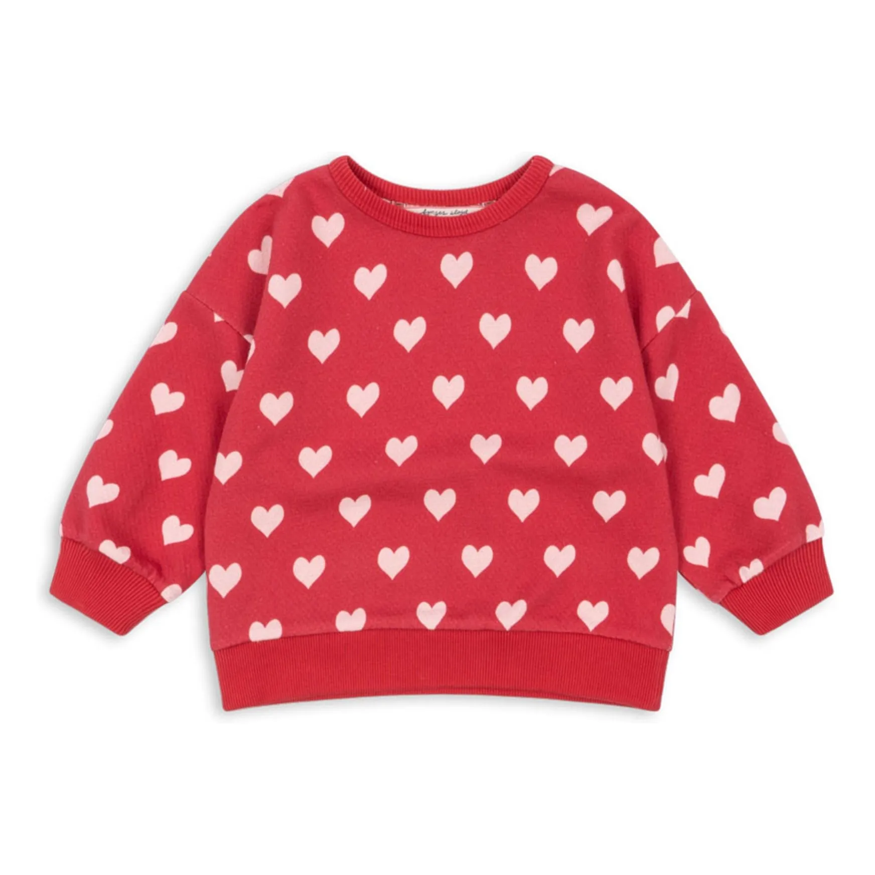 Konges Sløjd Red Sweat Loupy Lou Cœurs Organic Cotton