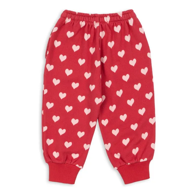 Jogger Loupy Lou Cœurs Coton Bio | Rouge