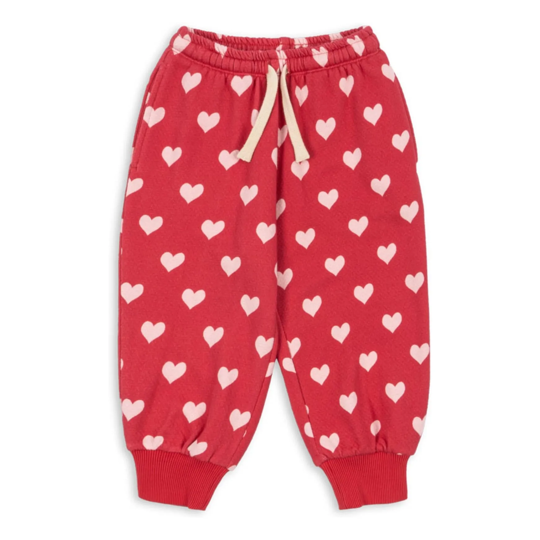 Konges Sløjd Red Jogger Loupy Lou Cœurs Organic Cotton
