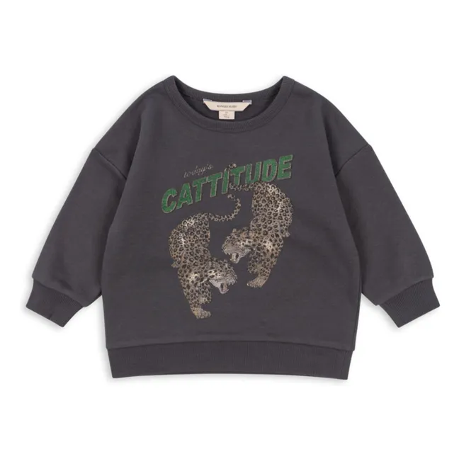 Sweat Lou Tigres Coton Bio | Gris anthracite