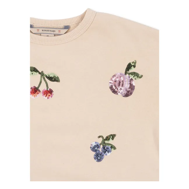 Sweat Lou Fruits Sequins Coton Bio | Sable