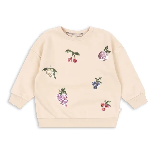 Sweat Lou Fruits Sequins Coton Bio | Sable