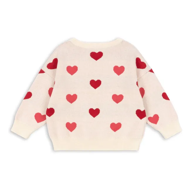 Pull Lapis Cœurs Coton Bio | Rose pâle