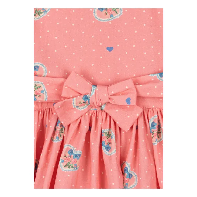 Robe Col Cœurs Coton Bio | Rose