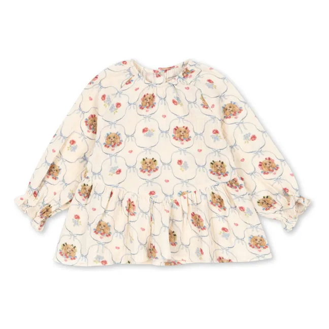 Blouse Coco Chiens Coton Bio | Ecru