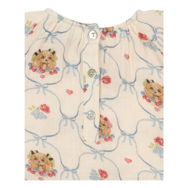 Blouse Coco Chiens Coton Bio | Ecru