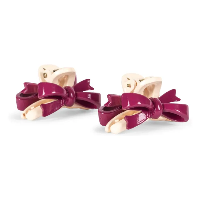 Lot 2 Barrettes Nœuds | Rose fuschia