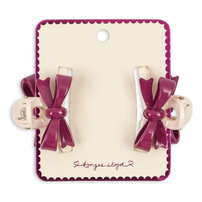 Lot 2 Barrettes Nœuds | Rose fuschia